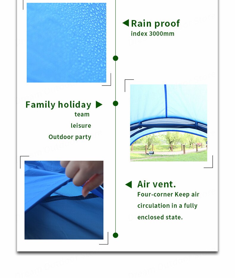 Cheap Goat Tents HUI LINGYANG outdoor waterproof throw tent automatic tents throwing pop up  camping hiking tent large family tents Tents 